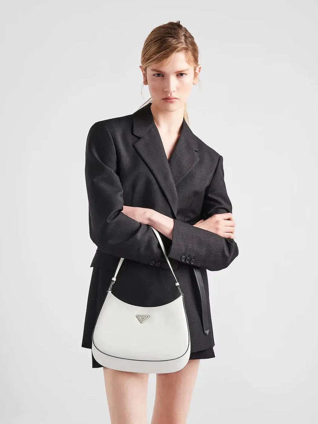 Prada Сумка Cleo из лакированной кожи White - фото 5