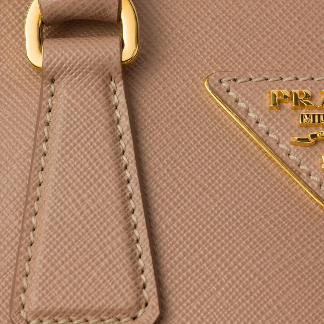 Prada Мини-сумка Galleria из сафьяновой кожи Powder Pink - фото 6