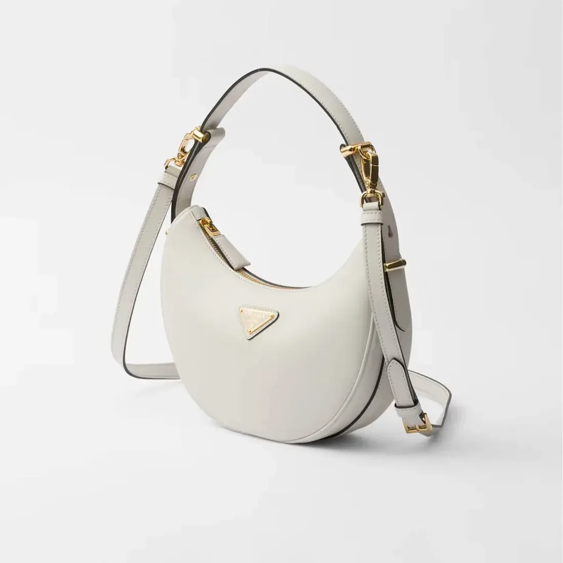 Prada Маленькая кожаная сумка через плечо Arque White - фото 3