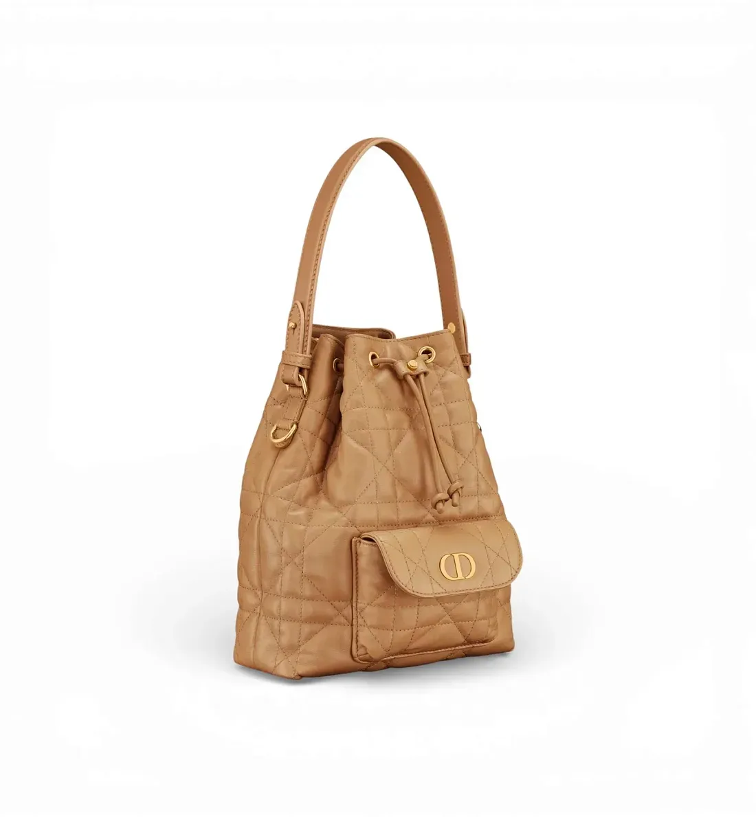 Dior Сумка Bucket Caro Small Light Gold - фото 3