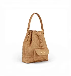 Dior Сумка Bucket Caro Small Light Gold - фото 3