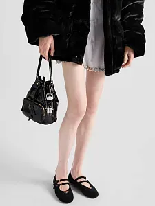 Prada Сумка Duet из лакированной кожи naplak Black - фото 9