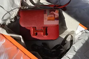 Hermès Constance 18 Rouge Grenade Epsom Rouge Grenade Hardware - фото 1