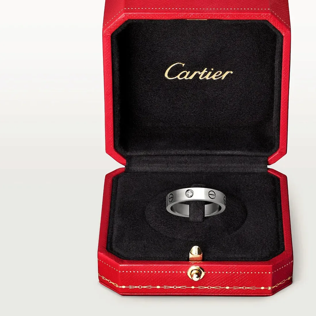 Cartier Обручальное кольцо Love с одним бриллиантом White Gold - фото 5