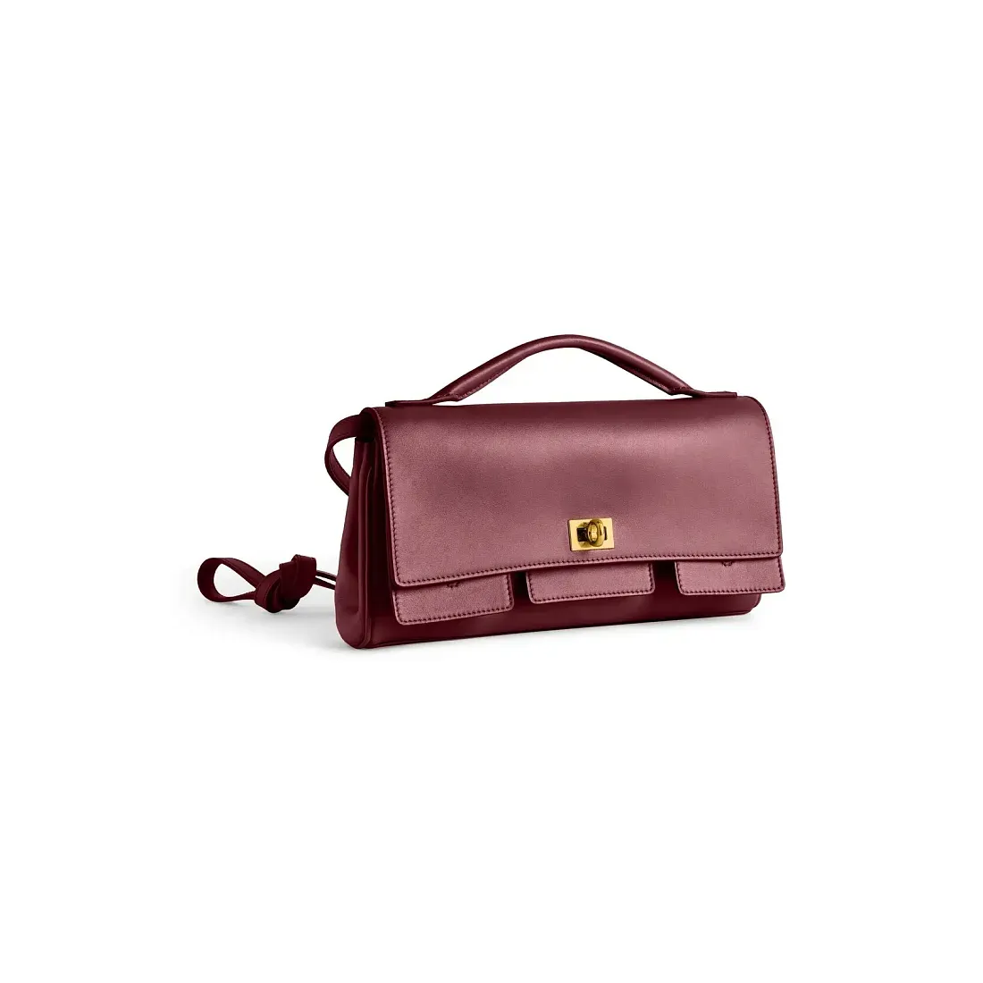 Balenciaga Клатч Bel Air маленького формата Dark Burgundy - фото 3