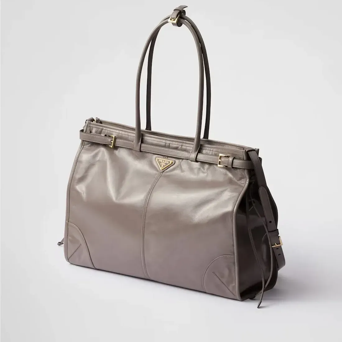 Prada Сумка большого размера из кожи Pewter - фото 2