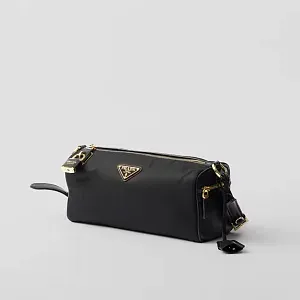 Prada Средняя сумка через плечо из Re-Nylon и кожи с замком - фото 3