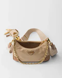 Prada Сумка Re-Edition 2005 Re-Nylon и Saffiano из кожи с подвеской Camel/Caramel - фото 3