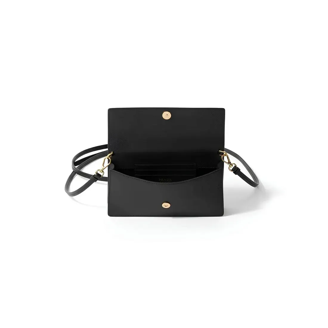 Prada Мини-сумка из сафьяновой кожи Black - фото 3