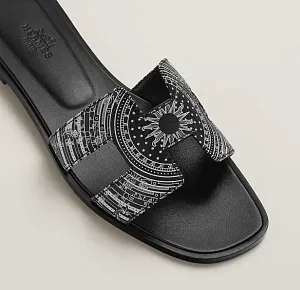 Hermès Сандалии Oran Black / White - фото 2