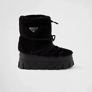 Prada Ботильоны apres-ski из овчины Black - фото 2