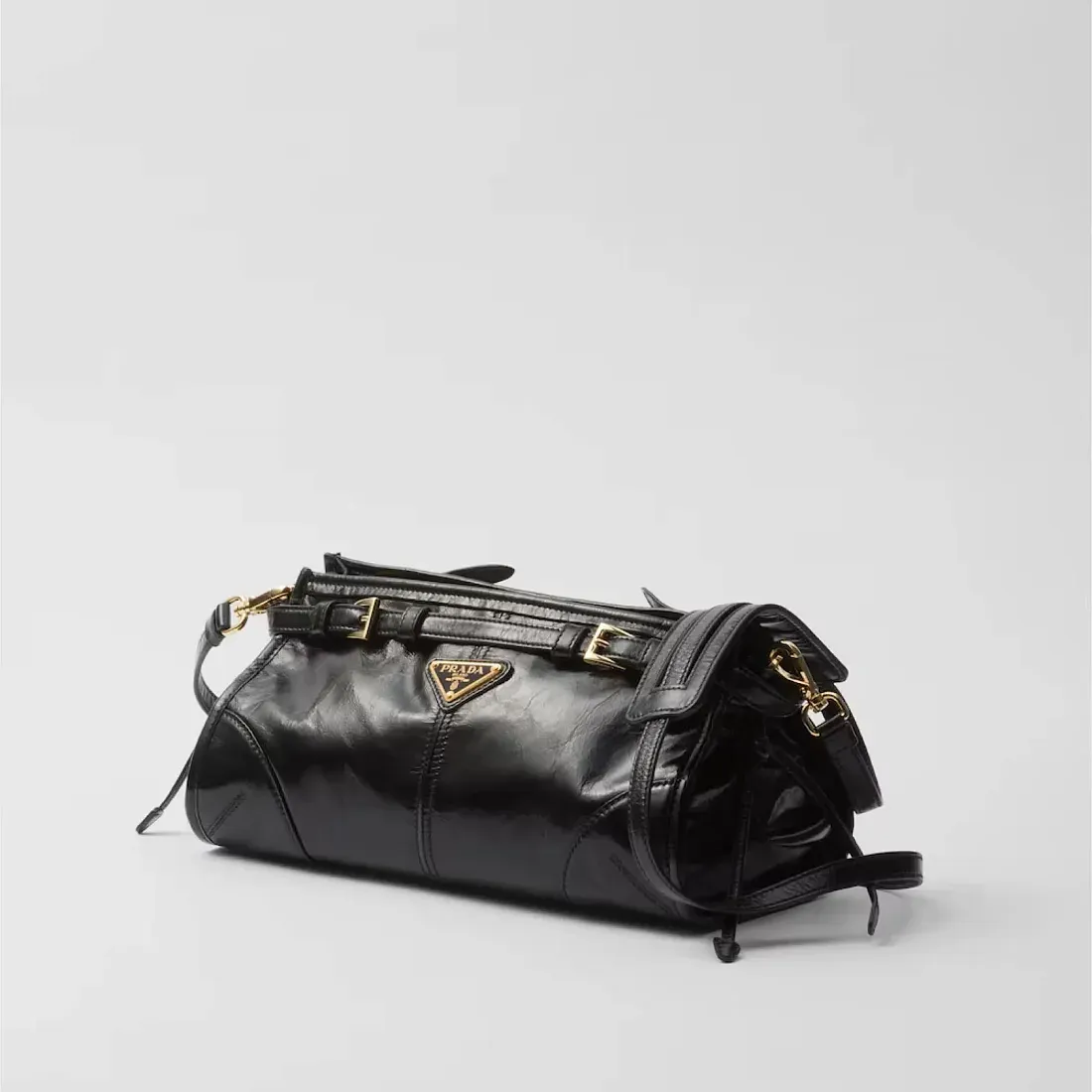Prada Маленькая кожаная сумка через плечо Black - фото 3
