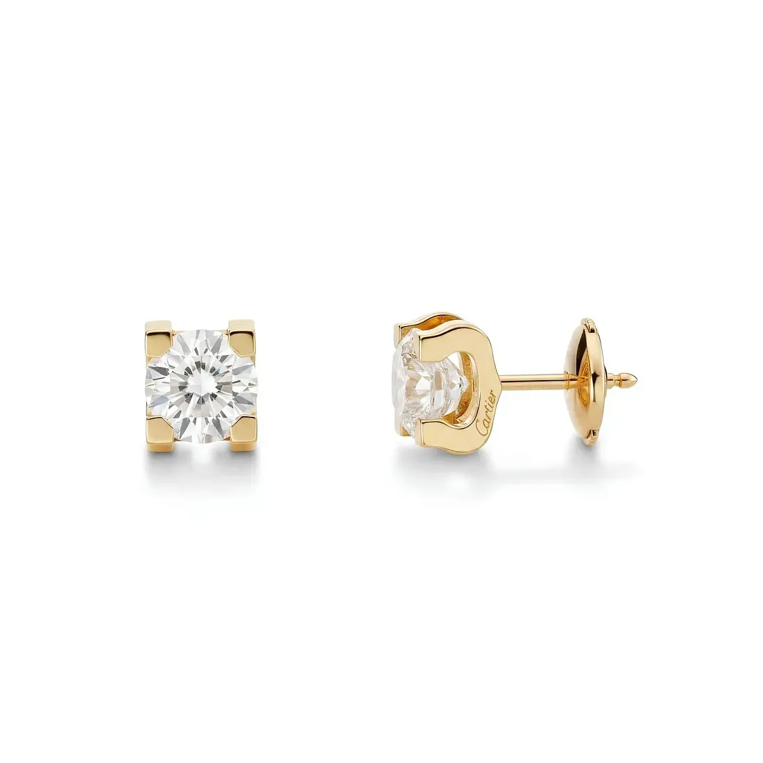Cartier Серьги C de stud earrings, 2 brilliant-cut diamonds - фото 3