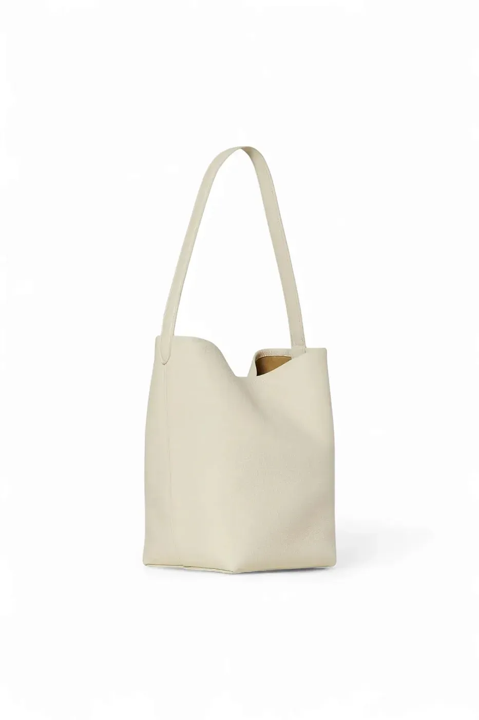 The Row Сумка Medium NS Park Tote Black из кожи Ivory - фото 3