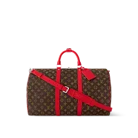 Louis Vuitton Сумка Keepall 50 с плечевым ремнем Red - фото 1