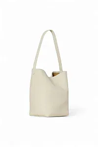 The Row Сумка Medium NS Park Tote Black из кожи Ivory - фото 3