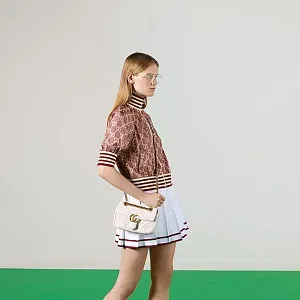 Gucci Мини-сумка на плечо GG Marmont White - фото 2
