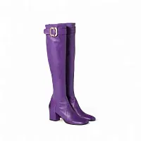 Miu Miu Сапоги из кожи наппа с пряжкой Violet - фото 1