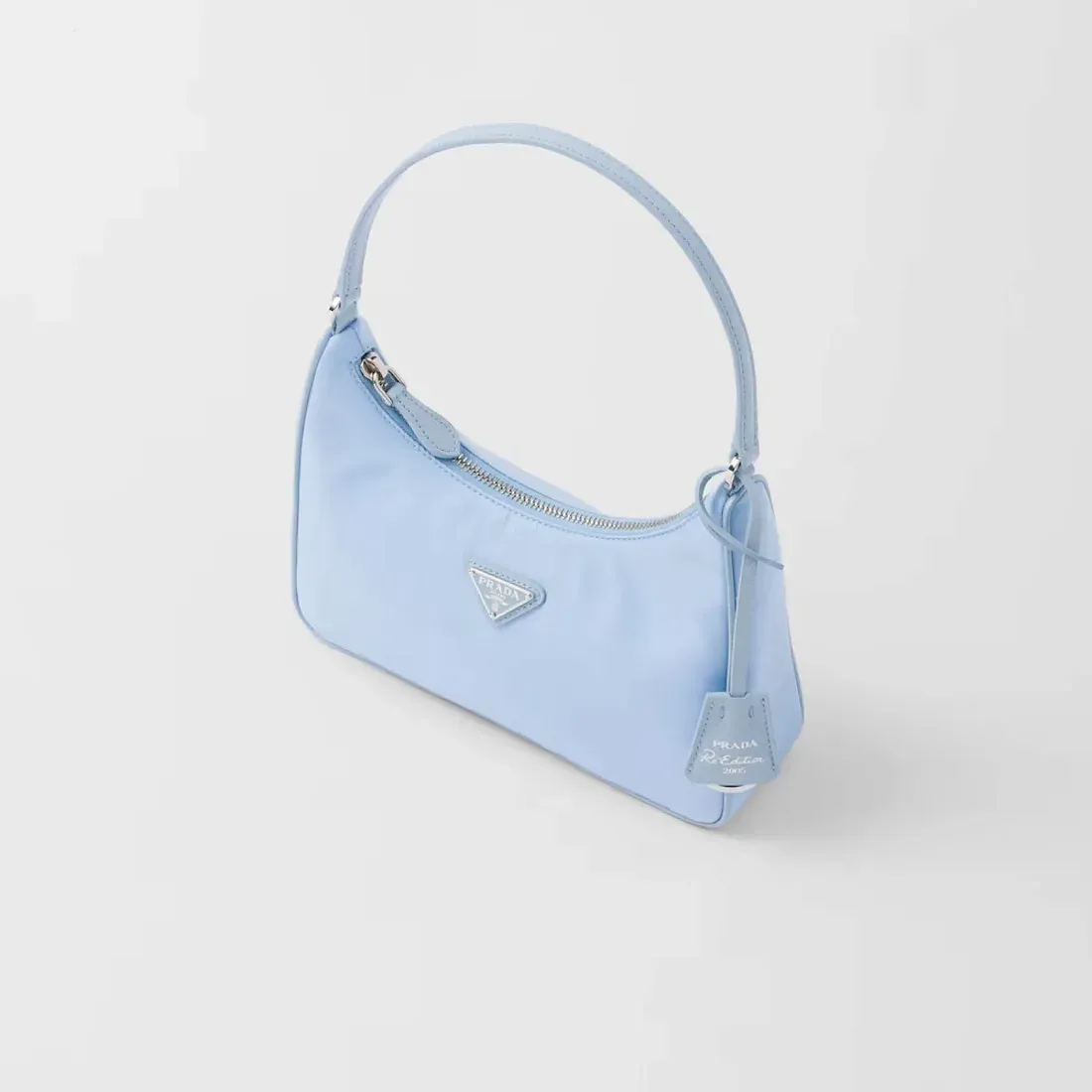 Prada Мини-сумка Re-Edition 2005 из Re-Nylon и сафьяновой кожи Light Blue - фото 3