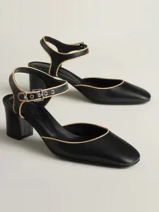 Hermès Туфли Kamilla 60 Black / Jaune Malawi - фото 1