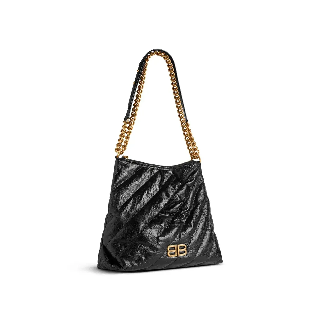 Balenciaga Сумка Crush Hobo Quilted in Black среднего формата - фото 3