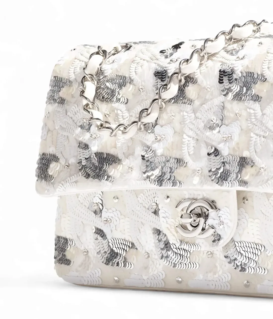 Chanel Классическая сумка 11.12 White/ Silver - фото 3