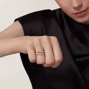 Cartier Двойное кольцо с бриллиантовым паве Juste Un Clou Rose Gold - фото 2