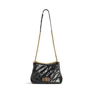 Balenciaga Сумка Crush Hobo Quilted in Black маленького формата - фото 6