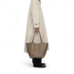 The Row Сумка Park Tote Three Black из кожи Smoked Taupe - фото 2