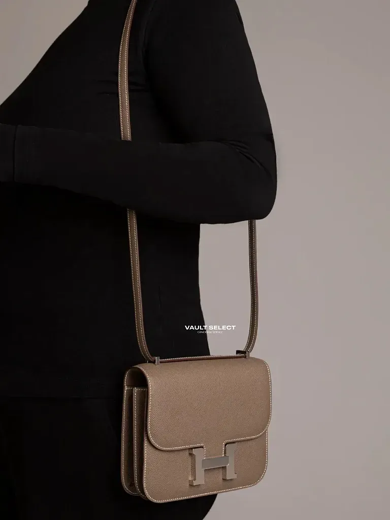 Сумка Hermes Constance 18 Mini Etoupe Epsom Palladium Hardware - фото 2