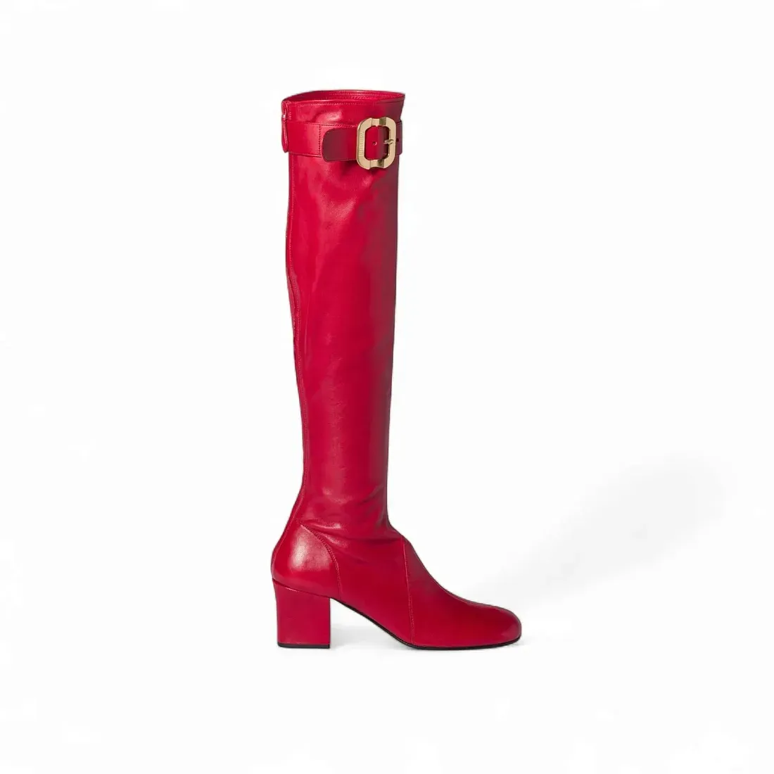 Miu Miu Сапоги из кожи наппа с пряжкой Red - фото 2