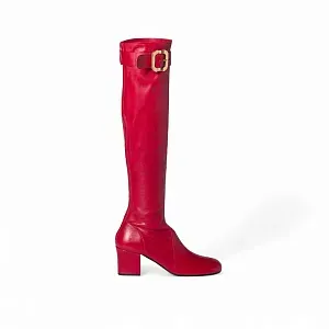 Miu Miu Сапоги из кожи наппа с пряжкой Red - фото 2