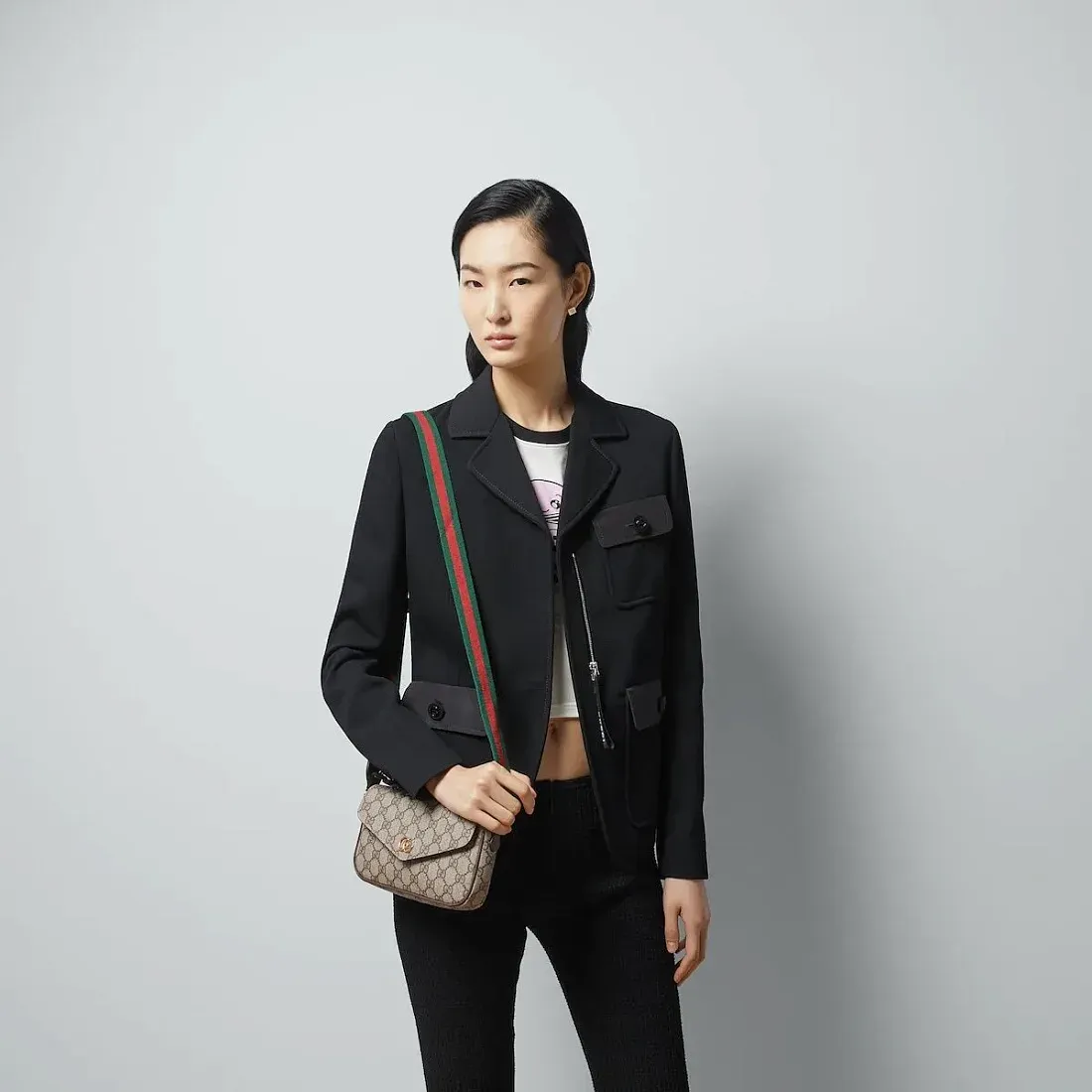 Gucci Мини-сумка Ophidia Beige / Ebony - фото 2