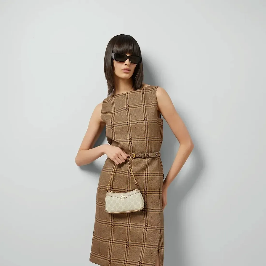 Gucci Мини-сумка Ophidia Beige / White - фото 2