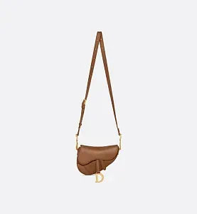 Dior Сумка с ремнем Soft Saddle camel мини-формата - фото 6