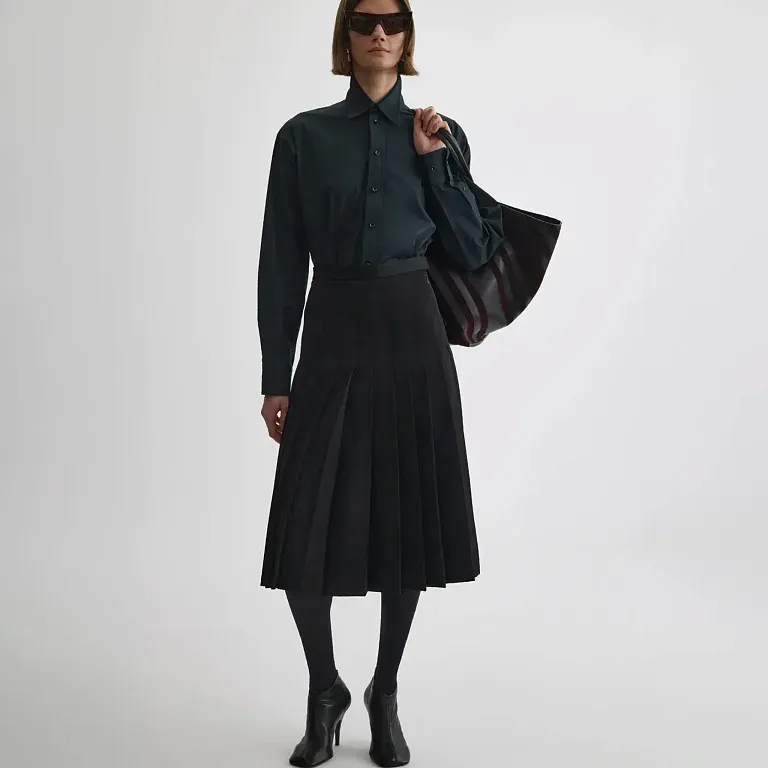 Плиссированная юбка в стиле униформы Phoebe Philo - фото 2