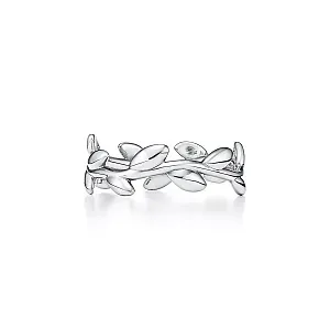 Tiffany & Co. Кольцо Paloma Picasso Olive Leaf Band Narrow Ring in Silver - фото 1