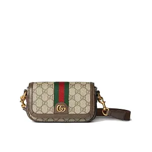 Gucci Мини-сумка на плечо Ophidia Beige / Ebony - фото 1