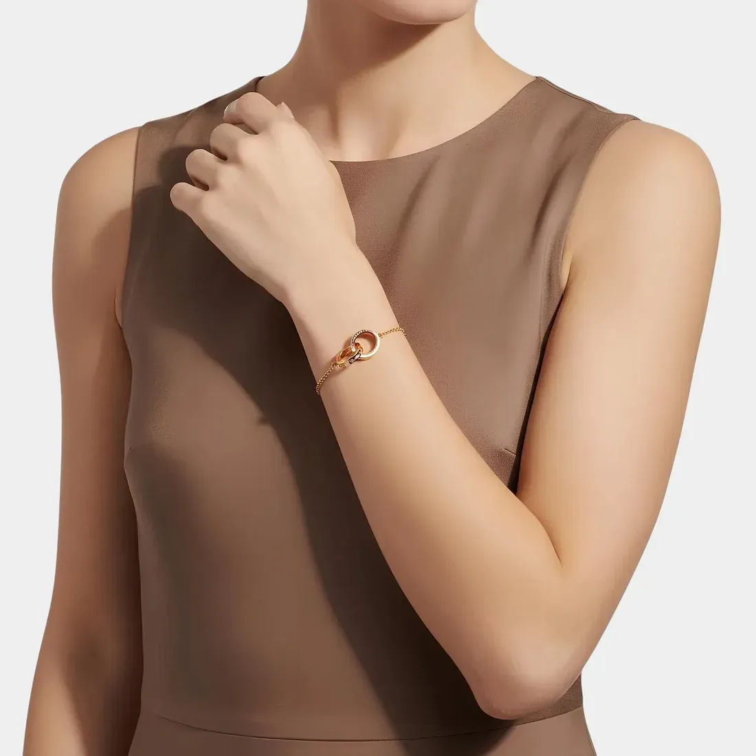 Tiffany & Co. Браслет 18k rose gold interlocking circles link bracelet - фото 2