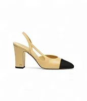 Chanel Кожаные слингбэки Beige/Black - фото 1
