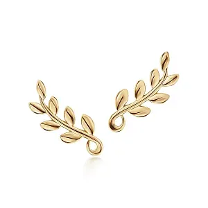 Tiffany & Co. Серьги Paloma Picasso Olive Leaf Climber Earrings Yellow Gold - фото 1