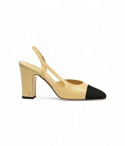 Chanel Кожаные слингбэки Beige/Black - фото 1