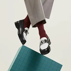 Hermès Лоферы Hot Black / White - фото 2