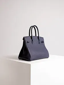 Hermès Cумка Birkin 30 Touch Bleu Nuit Togo Croco Nilo Lisse Palladium Hardware - фото 5