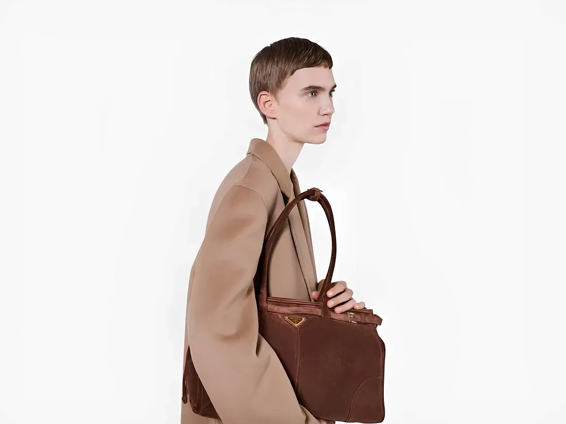 Prada Сумка большая Bonnie Cocoa Brown - фото 2