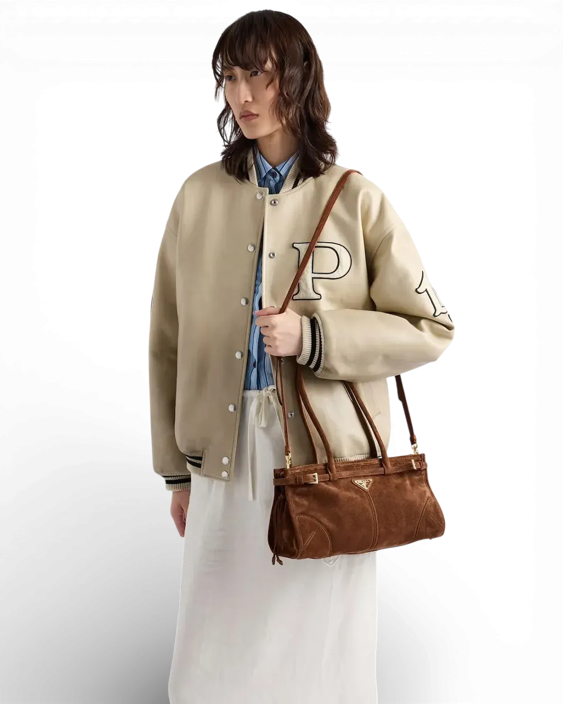 Prada Сумка Bonnie medium suede - фото 8