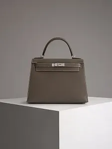 Hermès Cумка Sellier Kelly 28 Etoupe Epsom Palladium Hardware - фото 1