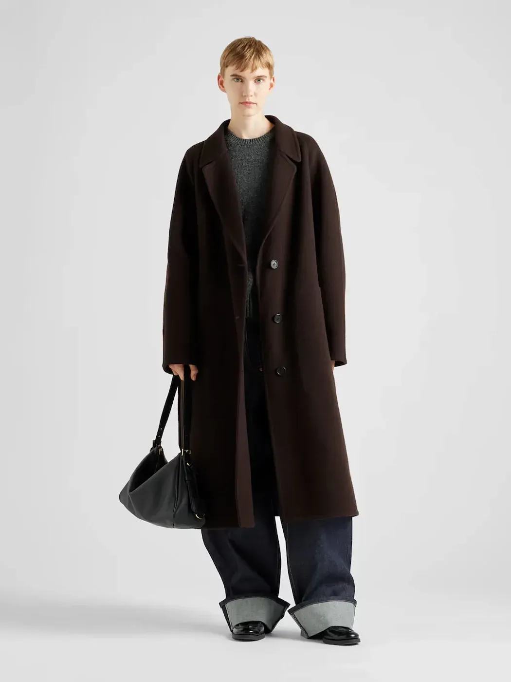 Prada Сумка на плечо Aimee Large из кожи Black - фото 2