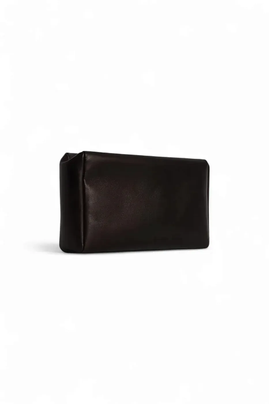 The Row Клатч Compact Square Clutch Burgundy из кожи Dark Brown - фото 2