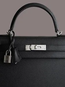Hermès Cумка Kelly Sellier 28 Black Epsom Palladium Hardware - фото 3